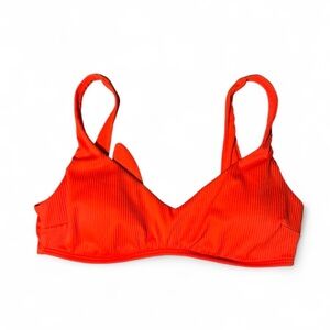 Hollister Neon Orange bikini top with tie back ⏹️